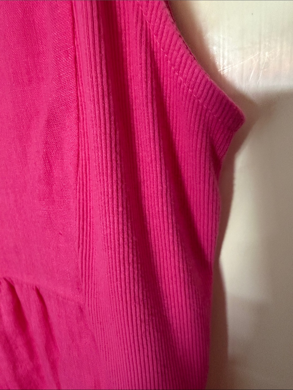 Sleeveless Linen Tunic Dress in Bright Fuchsia made in Italy Terzo Millenio - Picture 8 of 10